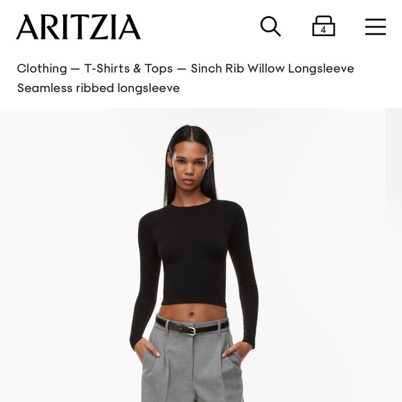 Sunday Best Tops - Aritzia - Sunday Best Sinch Rib Willow Longsleeve